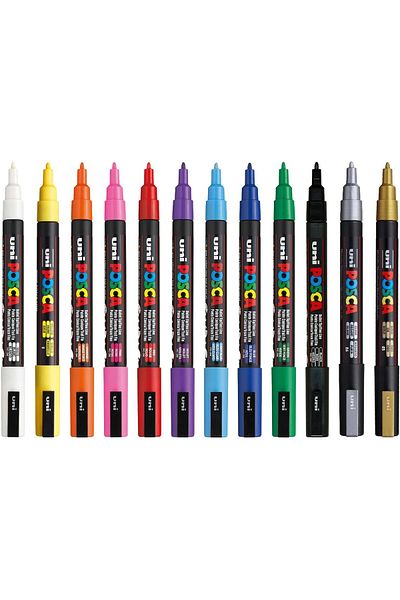 STOREMAX Posca Marker Pen 3m Set of 12 0.9-1.3 mm Felt Tip Elzfrntr 1127478