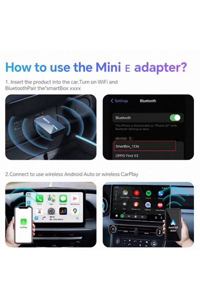 Choice carplay and auto XUDA 2025 NEW 2in1 Wired to Wireless CarPlay and Android Auto Mini Adapter 5GHz Wi