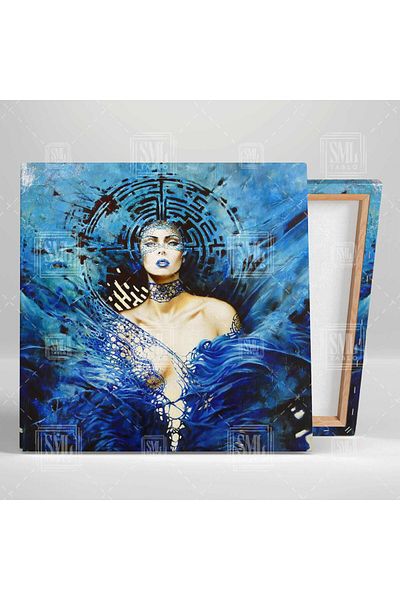SML TABLO Τετράγωνη εκτύπωση σε καμβά Blue Winged Goddess