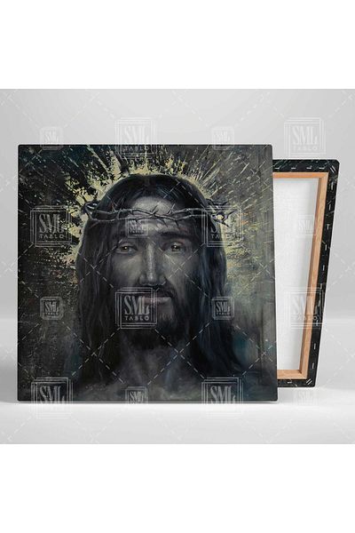SML TABLO Hz Isa Prophet Crucifix Thorny Crown Τετράγωνος πίνακας σε καμβά