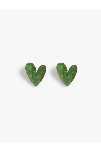 Koton Heart Shaped Glitter Earrings
