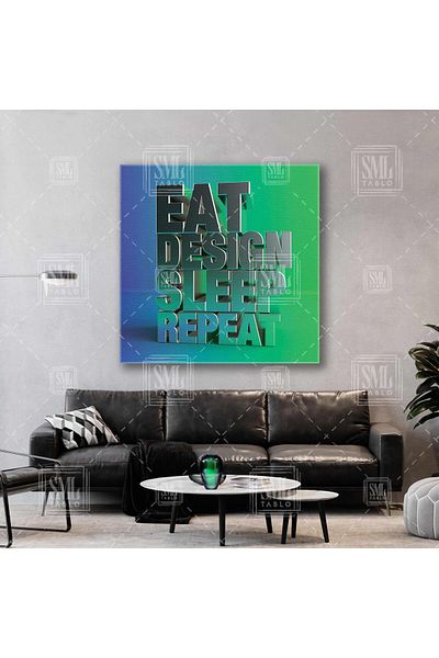 SML TABLO Design, dormi, repetă, motivare, pictură pătrată pe pânză