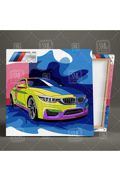 SML TABLO Bmw Car Illustration Σχέδιο Αυτοκινήτου Σχέδιο Τετράγωνος Πίνακας Καμβά