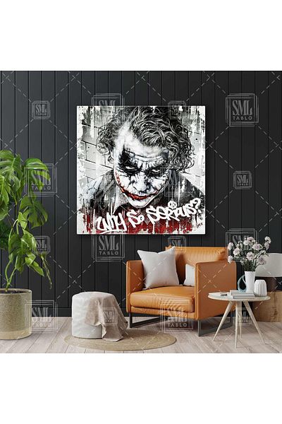 SML TABLO Joker Gotham City Why So Serious Street Art Pictură pătrată pe pânză