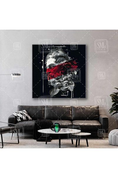 SML TABLO Mitologia greacă Poseidon Zeul Mării Modern Vertical Canvas Print