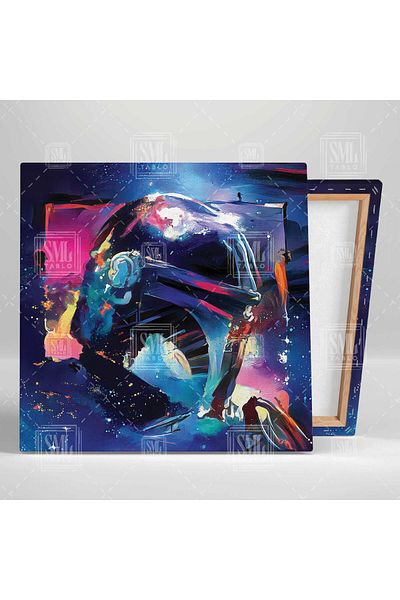 SML TABLO Mască de film legendă Neon Brush Print Cinema Square Canvas Painting