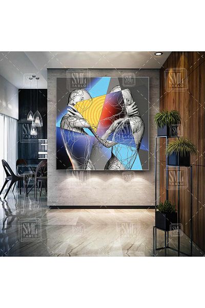 SML TABLO Electric Network Love Love Decorare Modernă Pictură Pătrată Pe Pânză