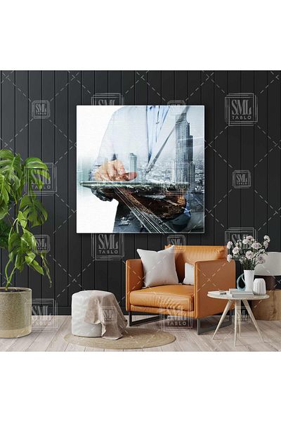 SML TABLO Imobiliare Birou Imobiliare Cityscape City View Square Canvas Painting