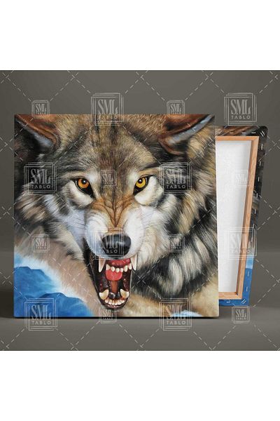 SML TABLO Διακοσμητικό τετράγωνο καμβά ζωικό Noble Wolf Bozkurt