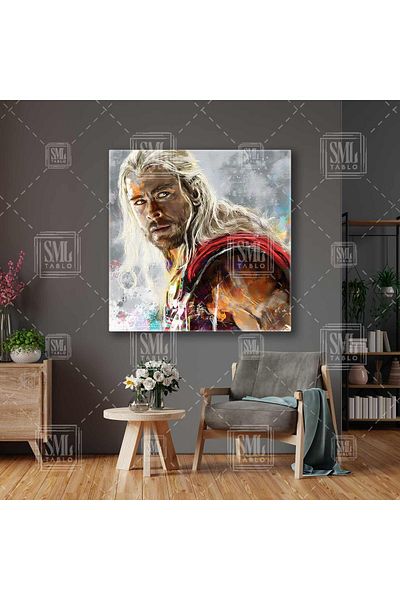 SML TABLO Avengers Thor Avengers Son Of Odin Σκανδιναβική Μυθολογία Τετράγωνος πίνακας σε καμβά