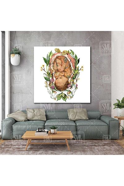 SML TABLO Baby Woman Birth Canal Office Examination Square Canvas Painting
