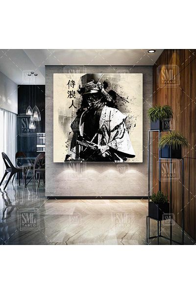 SML TABLO Μαύρη ζώνη Ninja Defense Art Paint Splashes Τετράγωνη ζωγραφική σε καμβά