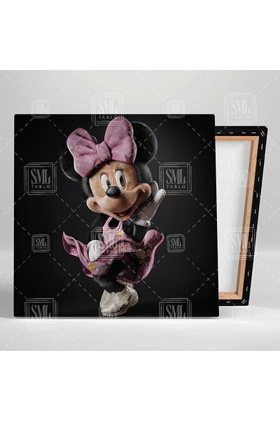 SML TABLO Mini Mouse Roz În Costum Personaj Drăguț Pantofi De Lux Pictură Pătrată Pânză
