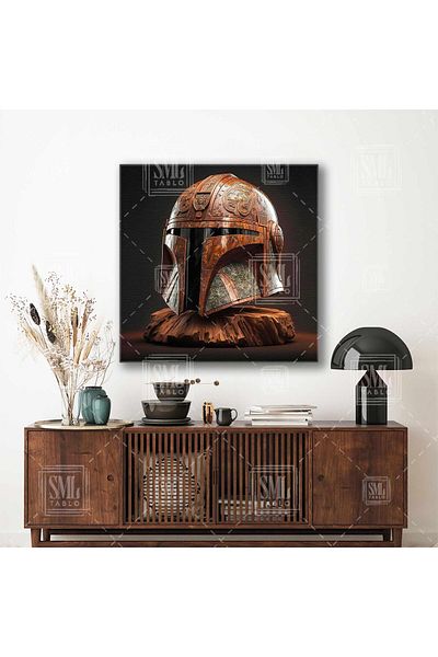 SML TABLO Film Legendă Lemn brodat Art Deco Jedi Shovel Mask Masca Pictură pătrată pe pânză