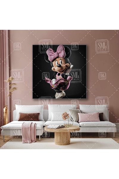 SML TABLO Mini Mouse Roz În Costum Personaj Drăguț Pantofi De Lux Pictură Pătrată Pânză