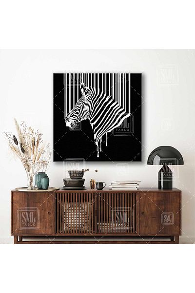 SML TABLO Tablou de pânză pătrat cu animale decorative de lux Zebra
