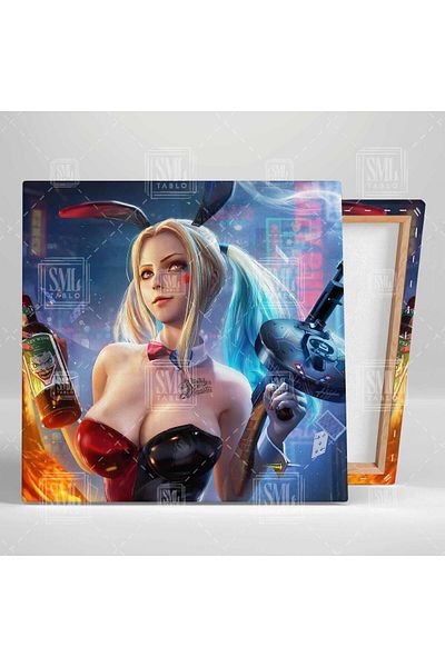 SML TABLO Ilustrație Harley Quinn Joker Lover Crazy Woman Dc Universe Pictură pătrată pe pânză