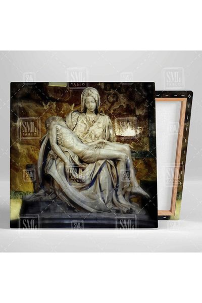 SML TABLO Michelangelo Pieta Άγαλμα Η Παναγία Hz Ιησούς Μαρμάρινα Άγαλμα Τετράγωνο Πίνακας ζωγραφικής σε καμβά