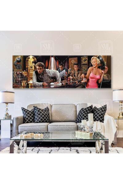 SML TABLO Hollywood Artistleri Marlyn Monroe Elvis Presley Panoramik Yatay Ka...