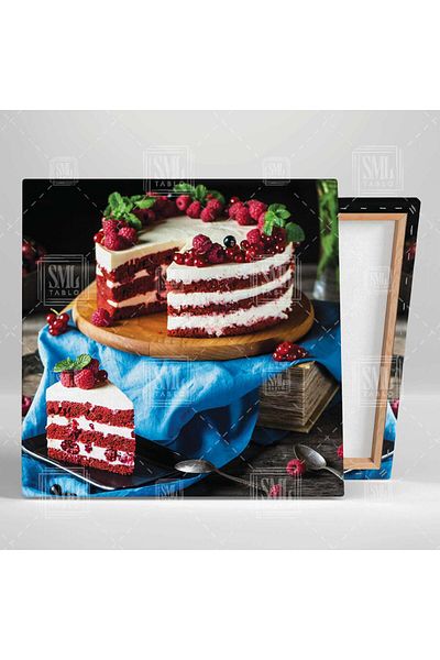SML TABLO Blackberry Pie Velvet Cake Τετράγωνος πίνακας καμβάς