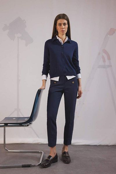DeFacto New Season Skinny Fit High Waist Pocket Buttoned Straight Leg Fabric Trousers