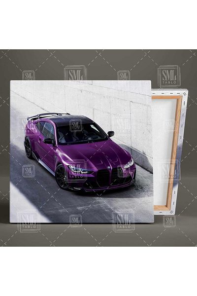 SML TABLO Μωβ αθλητικό αυτοκίνητο Bmv Sport Car Square Canvas Πίνακας