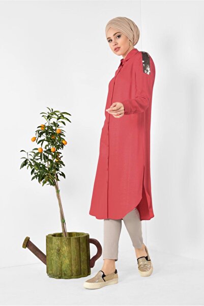 Alvina Sequined Shoulder Detailed Tunic 4348