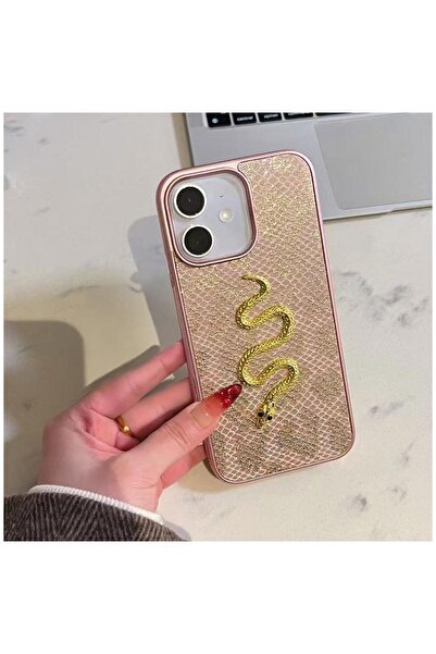 Zebana Apple iPhone 11 Uyumlu Kılıf Zebana Golden Serpent Silikon Kılıf Rose ...