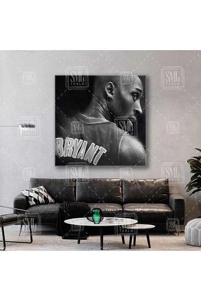 SML TABLO Kobe Bryant Black Mamba Black White Lakers Baschet Nba Pictură pe pânză pătrată