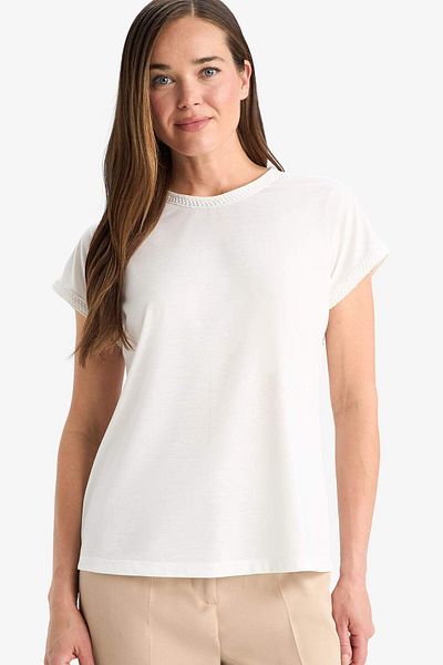 DeFacto Crew Neck Basic Plain Short Sleeve T-Shirt F4830Ax25Sm