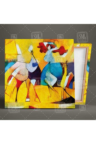 SML TABLO Faimosul pictor Picasso Cubism Pictură pătrată abstractă pe pânză
