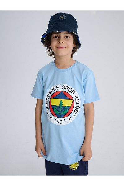 Fenerbahçe Original Licensed Color Logo Crew Neck Children's T-Shirt