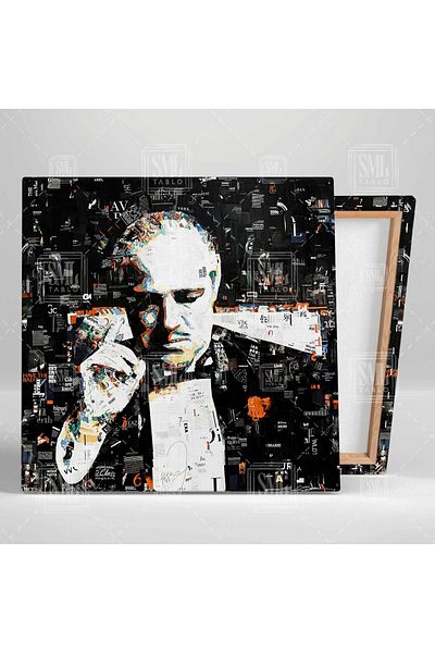 SML TABLO Pictură pătrată pe pânză The Godfather Don Corleone Magazine Collage