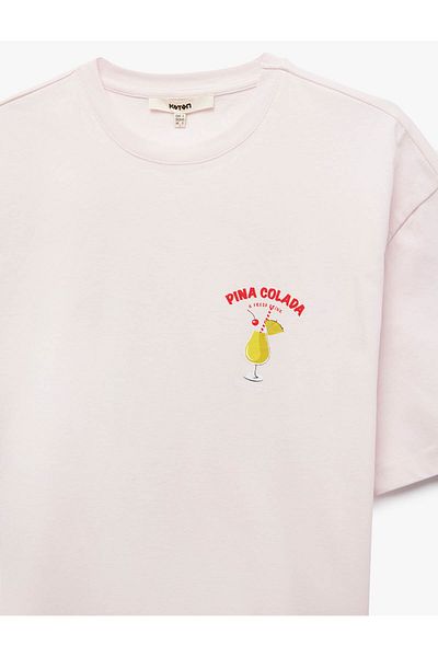 Koton Cotton Short Sleeve Crew Neck Back Printed T-Shirt