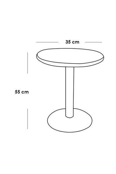 Generic Metal and marble side table 35 x 55 cm - white