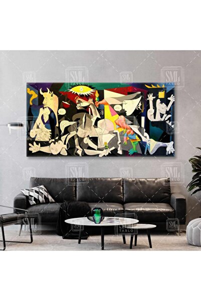 SML TABLO Guernica Tablosu Pablo Picasso Ünlü Ressam Enine Yatay Kanvas Tablo
