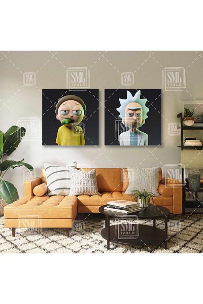 SML TABLO Πίνακας σε καμβά Rick And Morty Pickle Rick Legend Σειρά κινουμένων σχεδίων διπλού συνδυασμού 2 τεμαχίων