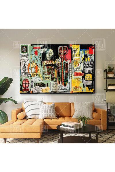 SML TABLO Jean Michel Basquiat Modern Sanat Başyapıt Yatay Kanvas Tablo