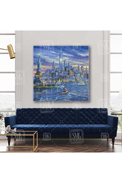 SML TABLO Statua slobode Njujork Vertikalna slika na platnu sa efektom akvarela