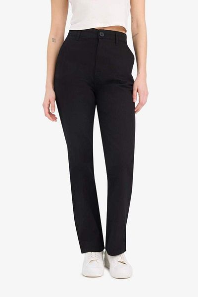 DeFacto New Season Cool Straight Fit Gabardine Trousers High Waist