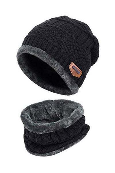 HALAMODO 2-Piece Stylish Winter Thick Hat