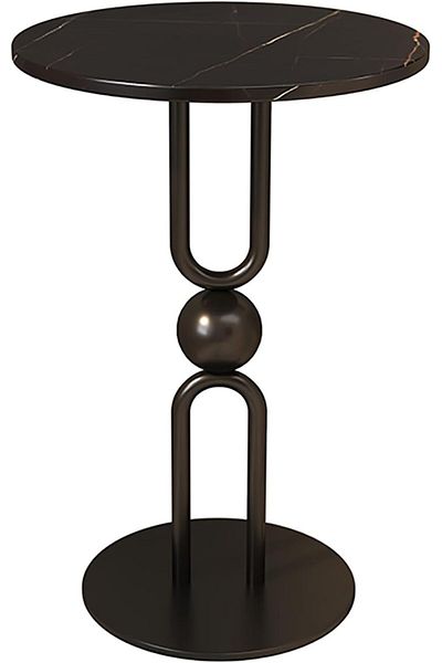 Generic Metal and marble side table 35 x 55 cm - white
