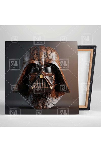 SML TABLO Personaje de film legendar brodate din lemn Art Deco Darth Wader Combinație triplă Set de 3 măști Pictură pe pânză