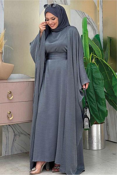 TRENDTESETTÜR Women's Gray (Smoked) Abayali Dress Suit t 7948