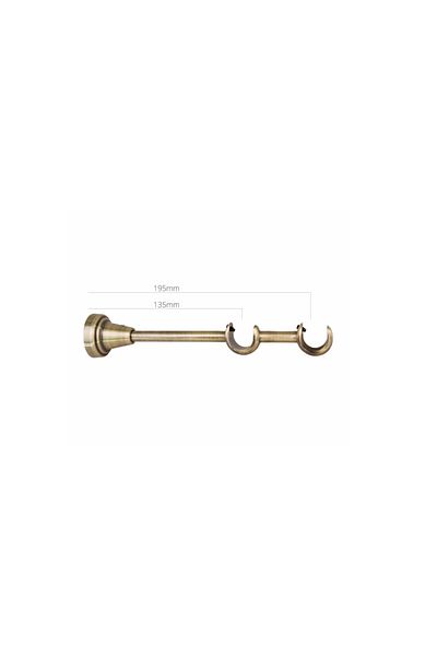 Perdegal Galerie metalica Ahile -fara inele, dubla - clasic, 19mm x 3.0m, antique brass (auriu antic)