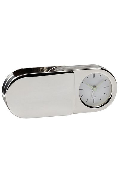 GiftExpress Silver Line Desk Clock