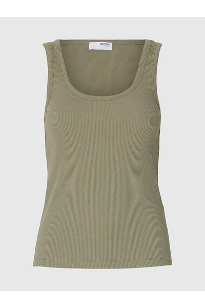 Selected Femme Tanktop Rippmuster Baumwoll