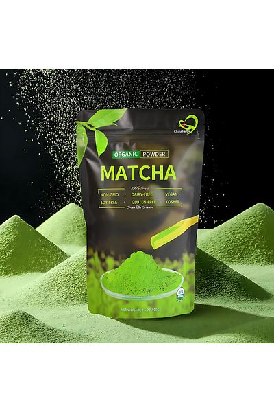 Chinaherbs Pure Matcha Green Tea Powder, Organic Japanese Green Tea Leaf for Metabolism Support, 100g