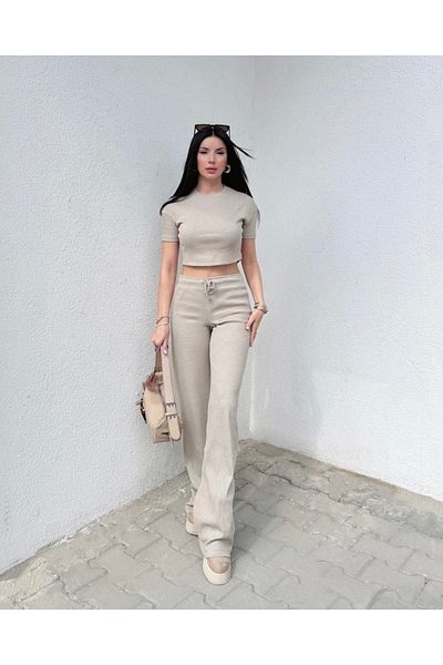 KAZAX Loose Wide-Leg Pants Bottom Top Suit
