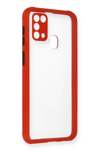 New Face Case for Samsung Galaxy M31 Miami Transparent Silicone - Red Zngzr